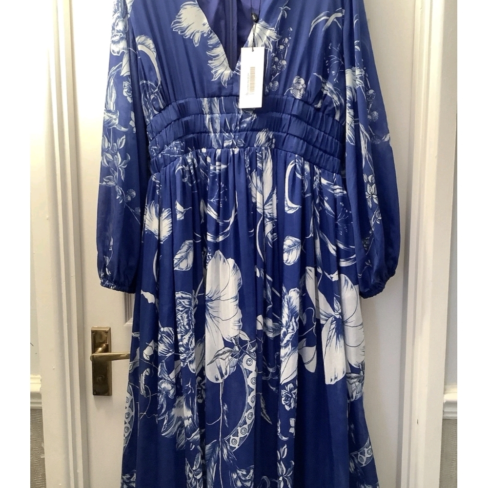 Karen Millen Blue and White Floral Maxi Dress